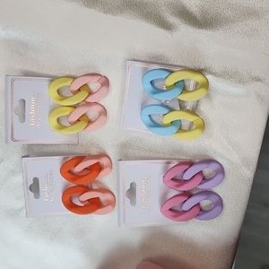 Clay like chain multi color earrings